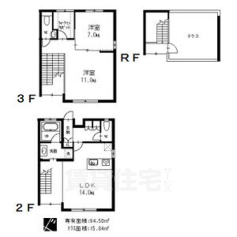 名古屋市瑞穂区師長町のマンションの間取り