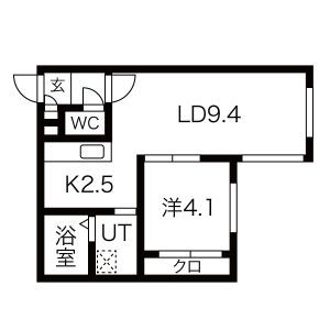 【札幌市北区北三十五条西のマンションの間取り】