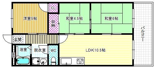 玉手山内外ハイツの間取り