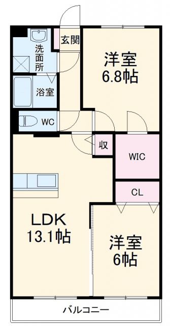 【御前崎市池新田のマンションの間取り】