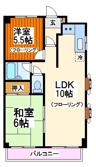 調布市菊野台のマンションの間取り