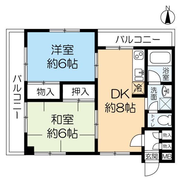 ホウエイハイツ武庫之荘の間取り