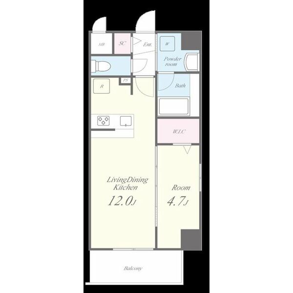 堺市堺区向陵東町のマンションの間取り