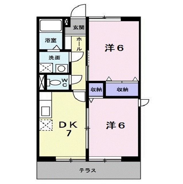 福山市新市町大字戸手のアパートの間取り