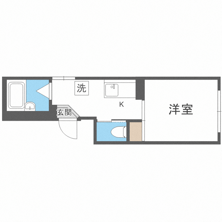 札幌市中央区北三条東のマンションの間取り