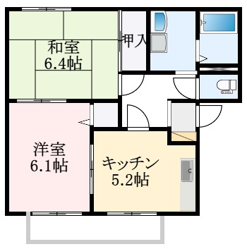 堺市中区福田のアパートの間取り