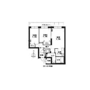 札幌市中央区南十五条西のマンションの間取り