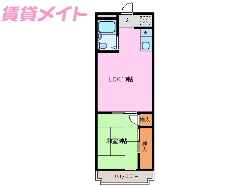 いなべ市大安町宇賀のアパートの間取り