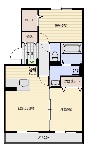 グランドソレイユＢの間取り