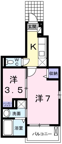 揖保郡太子町立岡のアパートの間取り