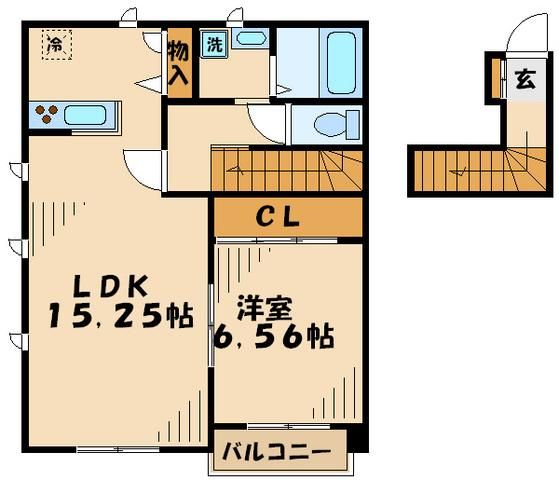 八王子市越野のアパートの間取り