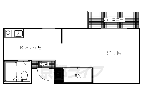 京都市左京区一乗寺東杉ノ宮町のアパートの間取り