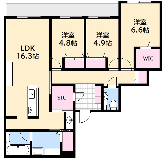 広島市西区高須のマンションの間取り