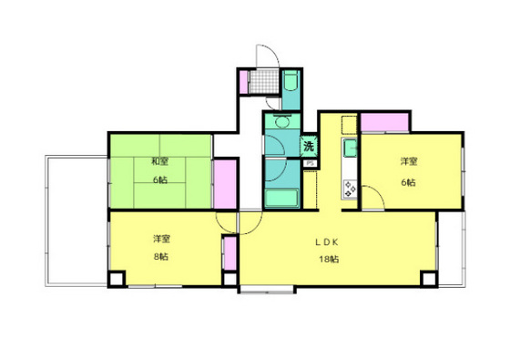 広島市佐伯区皆賀のマンションの間取り