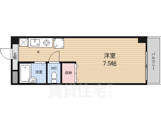 京都市南区上鳥羽南唐戸町のマンションの間取り