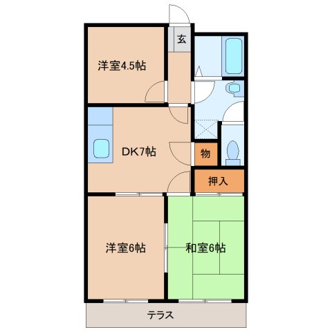 磯城郡田原本町大字藥王寺のマンションの間取り