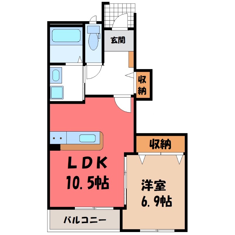 太田市東新町のアパートの間取り