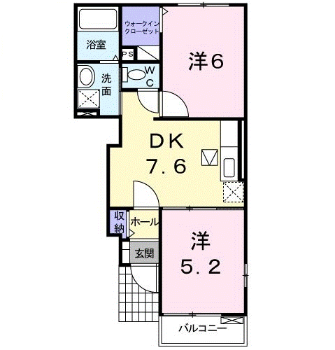 呉市焼山此原町のアパートの間取り