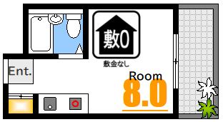 広島市中区堺町のマンションの間取り