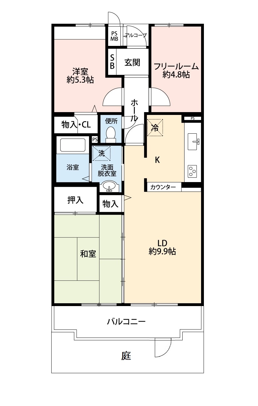 公社賃貸SMALIO ロジェ長野の間取り