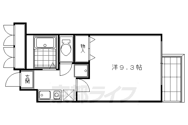 京都市中京区瓦之町のマンションの間取り