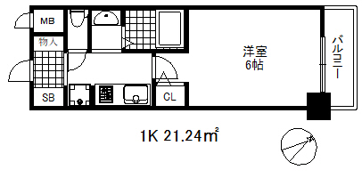 エステムコート神戸元町２ブリーズの間取り