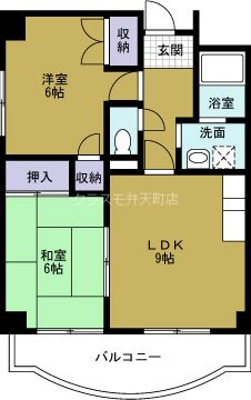 大阪市港区八幡屋のマンションの間取り