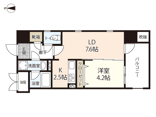 【岡山市北区下石井のマンションの間取り】