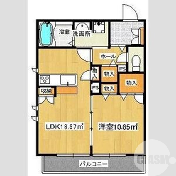 堺市東区西野のマンションの間取り