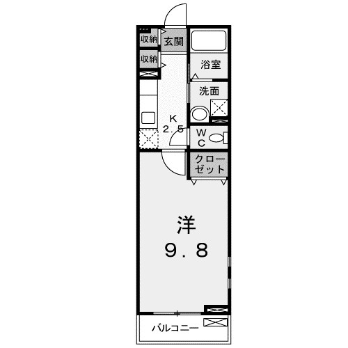 熊谷市新堀のアパートの間取り