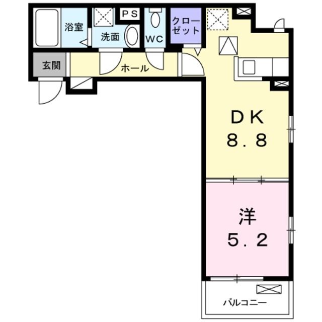 調布市佐須町のアパートの間取り