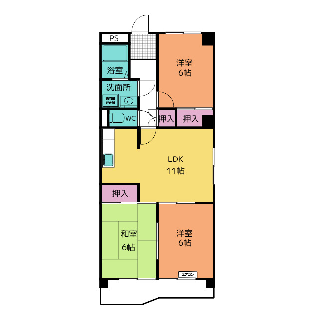 シャトー城見ケ丘の間取り