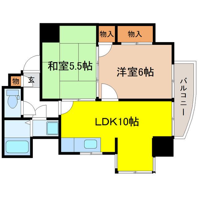 ライオンズマンション荒町の間取り写真