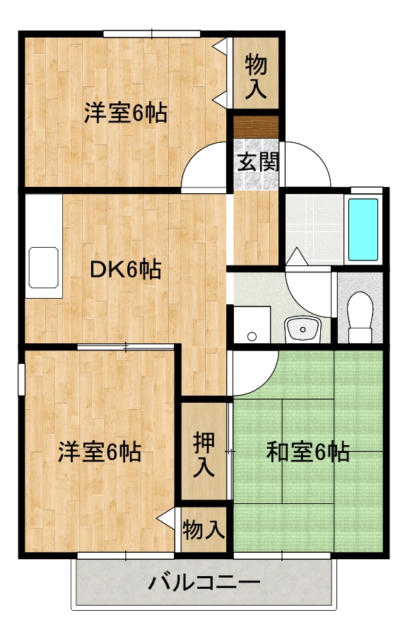 仲多度郡多度津町大字青木のアパートの間取り