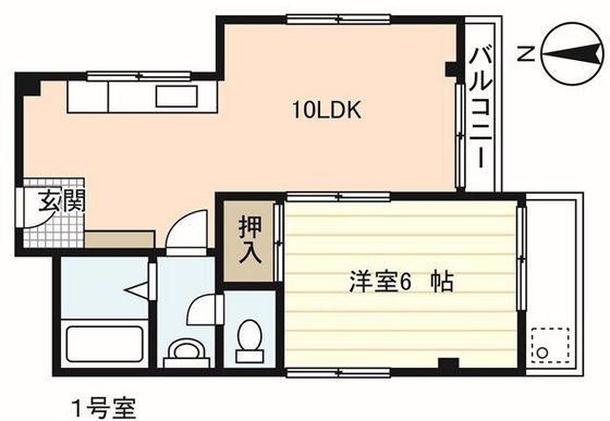 広島市西区大芝のマンションの間取り