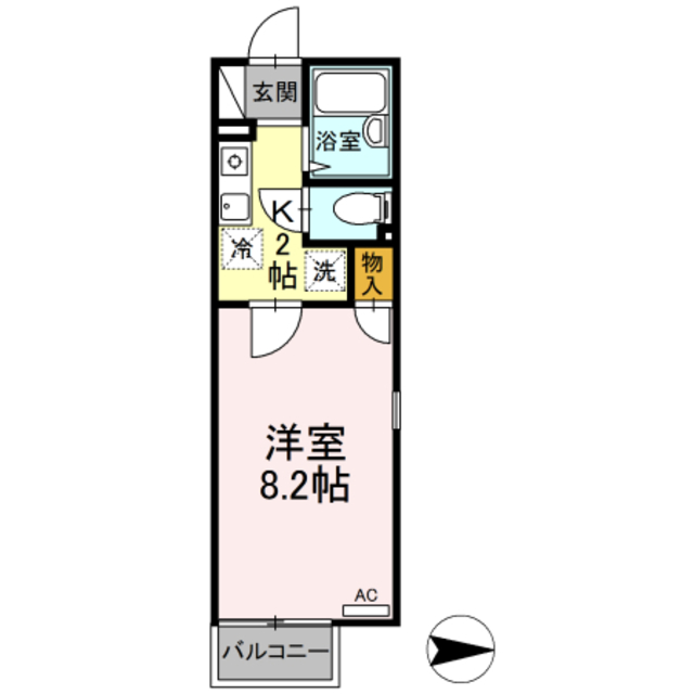 神奈川県相模原市緑区相原１（アパート）の賃貸物件の間取り