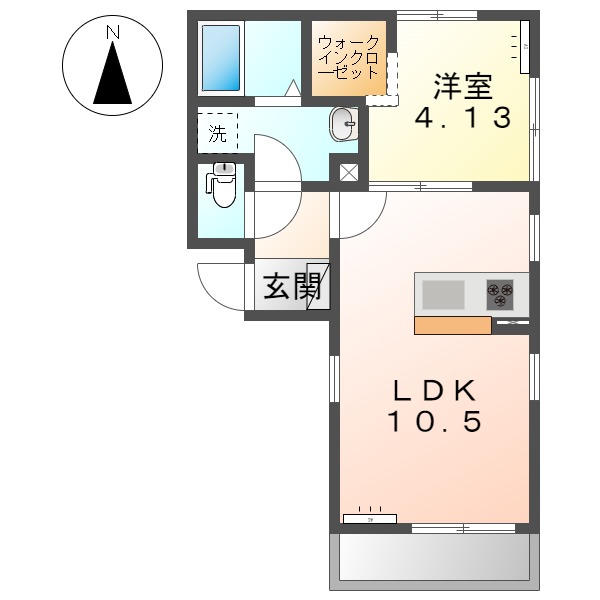 【あま市金岩のアパートの間取り】