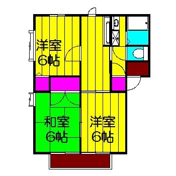 北葛飾郡杉戸町高野台南のアパートの間取り