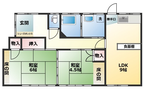 姶良市加治木町木田のアパートの間取り