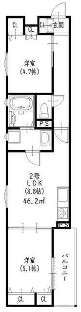 寝屋川市下神田町のアパートの間取り