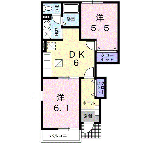 橋本市野のアパートの間取り