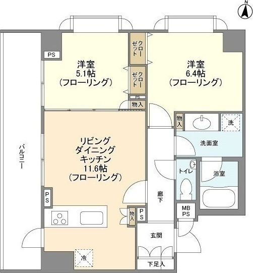 港区高輪のマンションの間取り