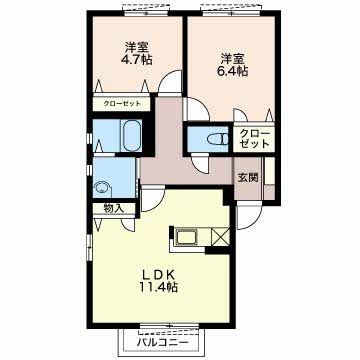 静岡市清水区石川のアパートの間取り