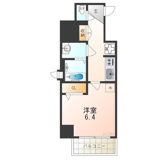 【大阪市西淀川区野里のマンションの間取り】