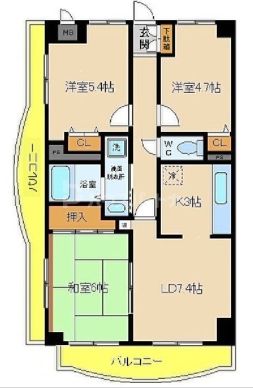 リレント谷塚の間取り