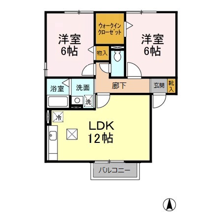 西多摩郡日の出町大字平井のアパートの間取り