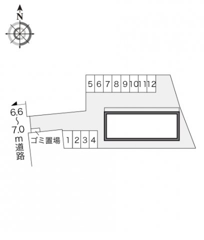 【レオパレスシンフォニアの駐車場】