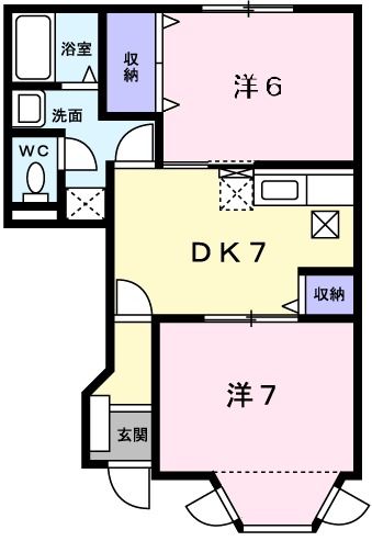 【姫路市飾磨区英賀東町のアパートの間取り】