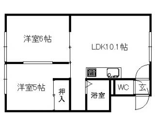 札幌市中央区南二十六条西のマンションの間取り