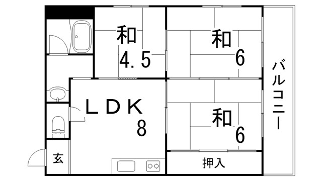 神戸市長田区六番町のマンションの間取り